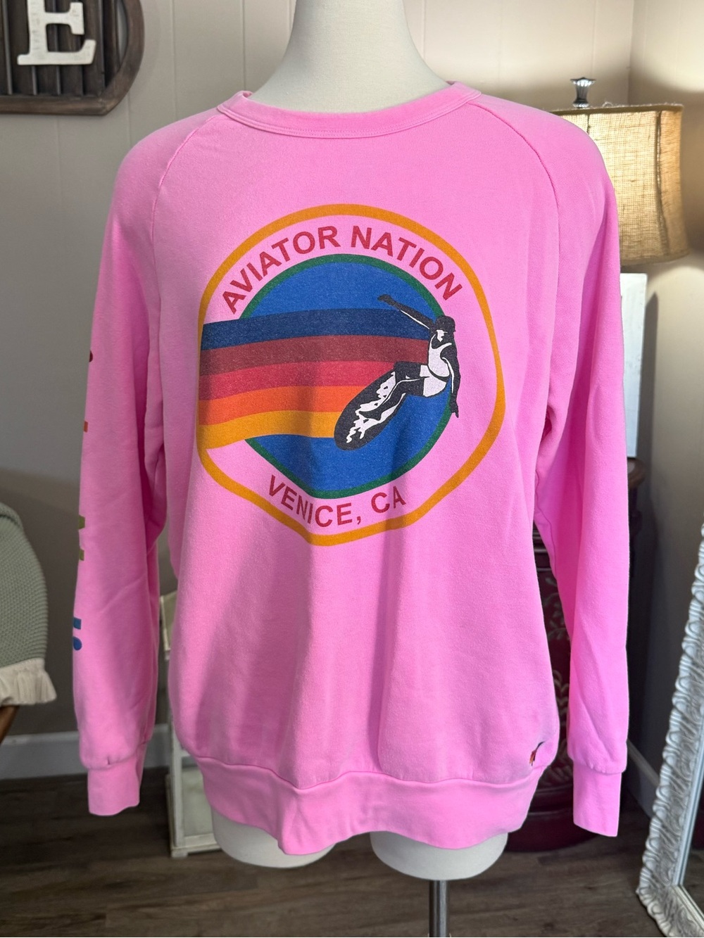 Aviator Nation Venice Sweatshirt Neon Pink